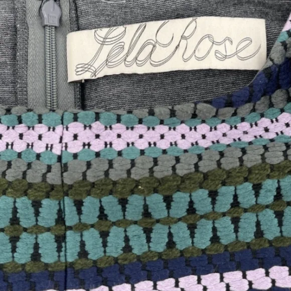 Lela Rose Stripe Fringe Wool Shift Dress XS - Picture 7 of 11